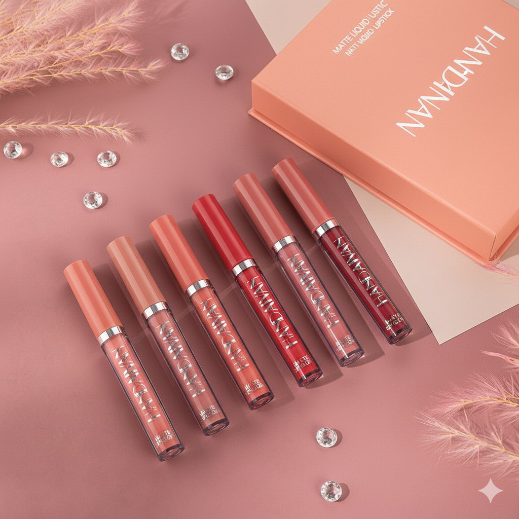 Han Daiyan cross-border makeup 6 lipstick set genuine lip gloss waterproof non-fading non-stick Cup Matte Lip Glaze