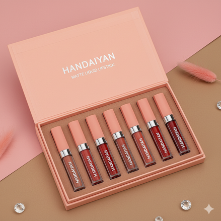 Han Daiyan cross-border makeup 6 lipstick set genuine lip gloss waterproof non-fading non-stick Cup Matte Lip Glaze