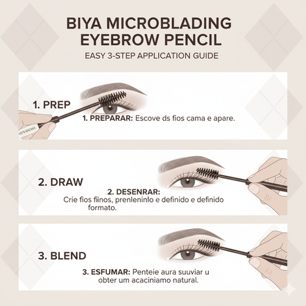 Biya water eyebrow pencil waterproof sweat-proof lasting not easy to decolorization natural wild eyebrow liquid very thin eyebrow pencil makeup wholesale